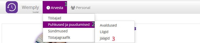 Wemply – navigeerimine jaotisesse Jäägid